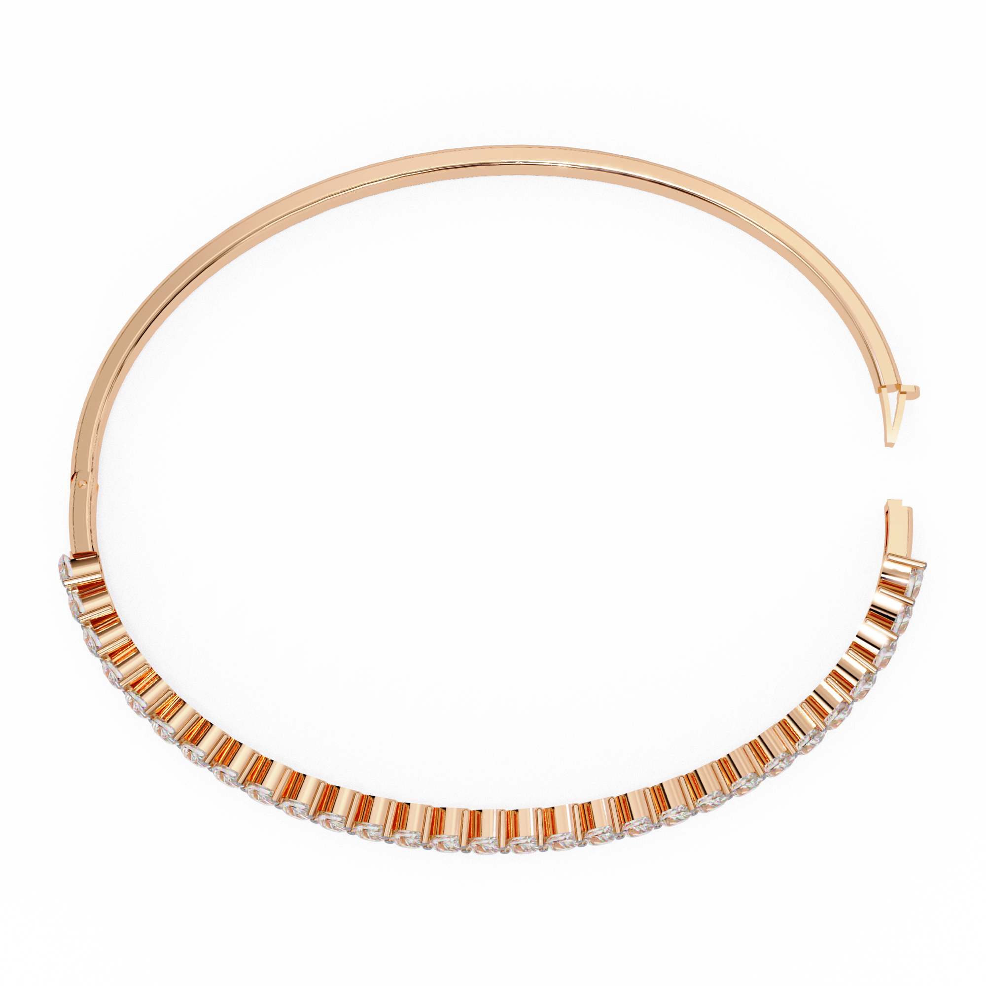 Mira Diamond Bracelet | 18k Solid Gold | Lab Diamond| Half Eternity| Bangle Bracelet