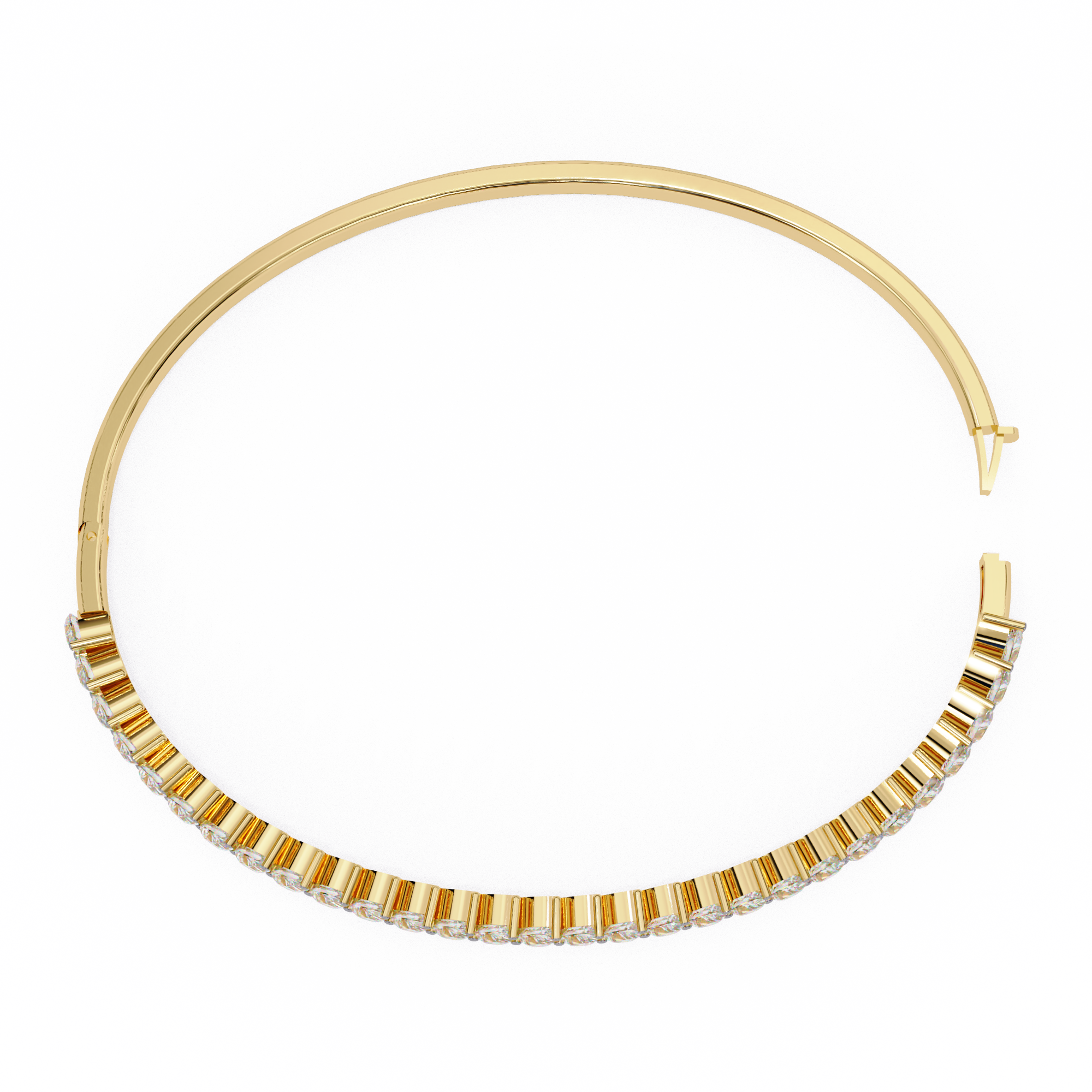 Mira Diamond Bracelet | 18k Solid Gold | Lab Diamond| Half Eternity| Bangle Bracelet