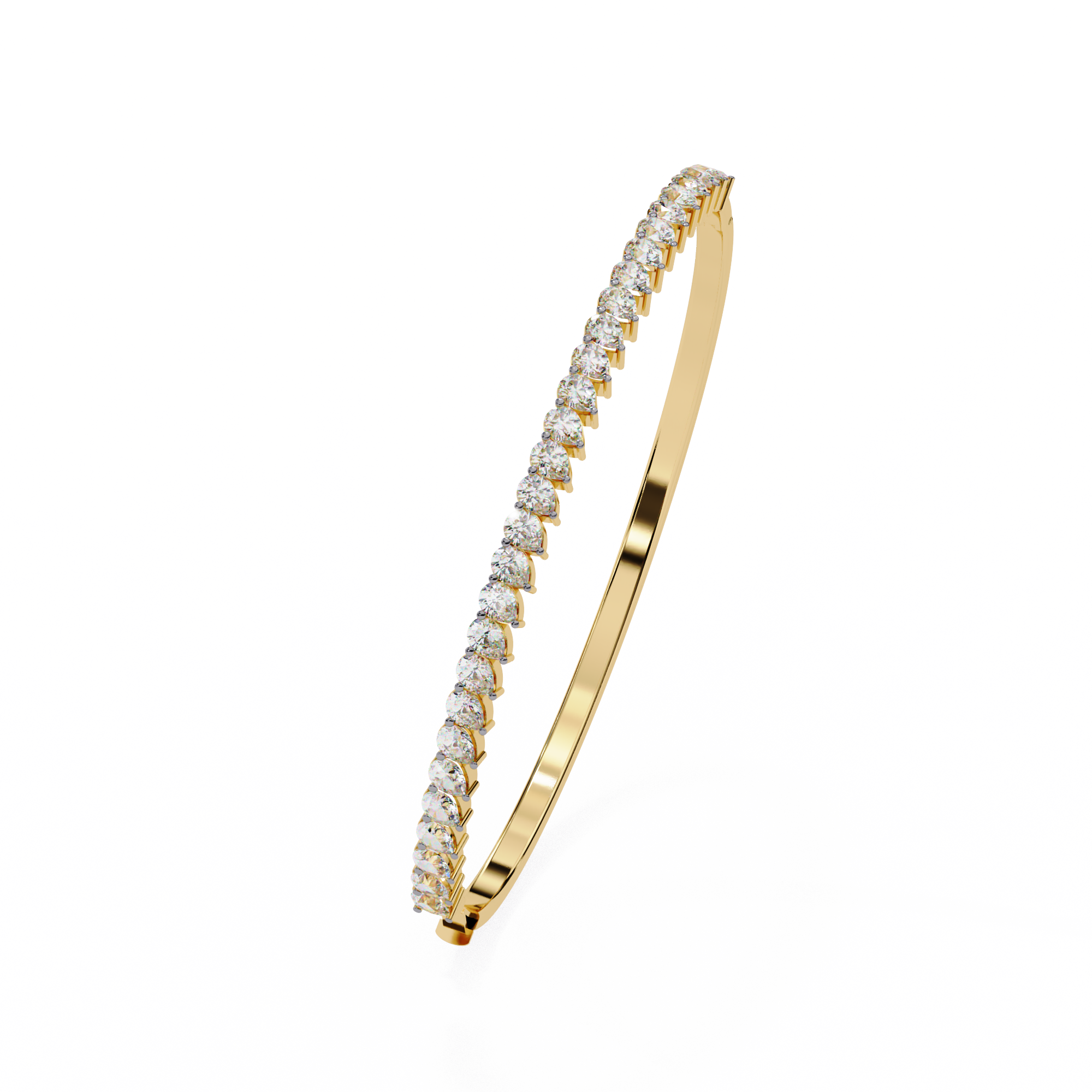 Mira Diamond Bracelet | 18k Solid Gold | Lab Diamond| Half Eternity| Bangle Bracelet