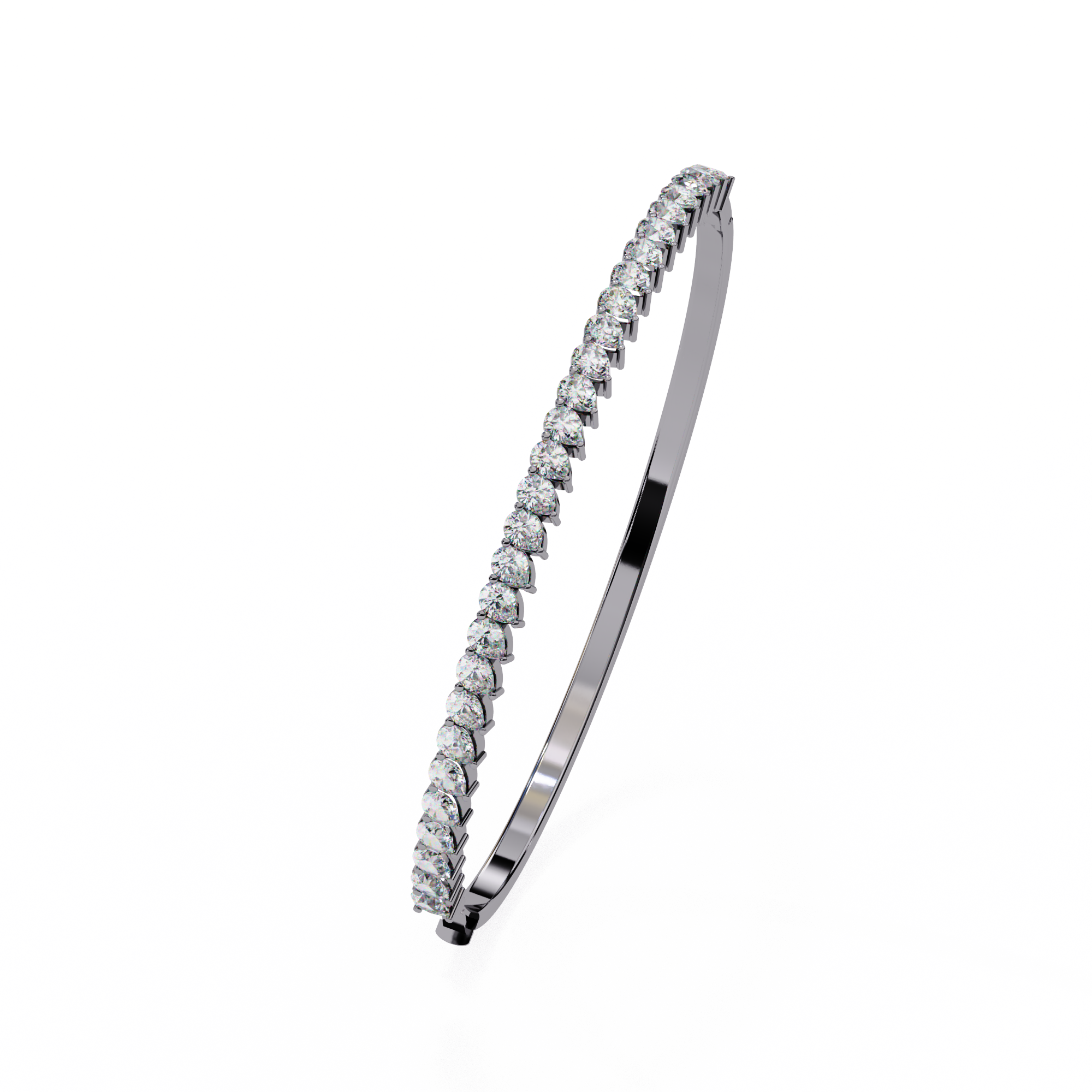 Mira Diamond Bracelet | 18k Solid Gold | Lab Diamond| Half Eternity| Bangle Bracelet