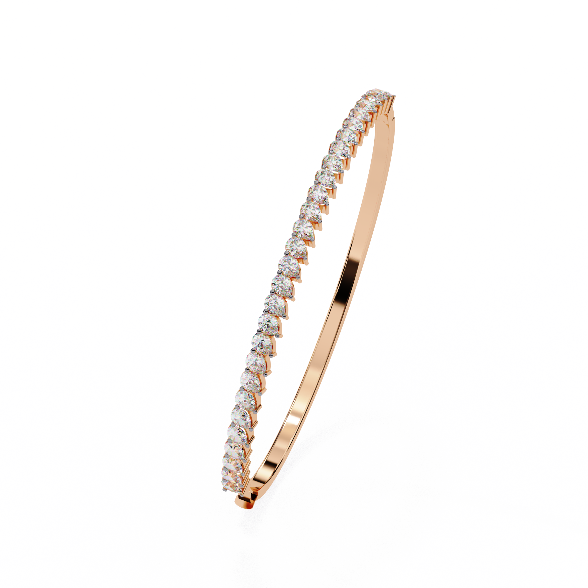 Mira Diamond Bracelet | 18k Solid Gold | Lab Diamond| Half Eternity| Bangle Bracelet