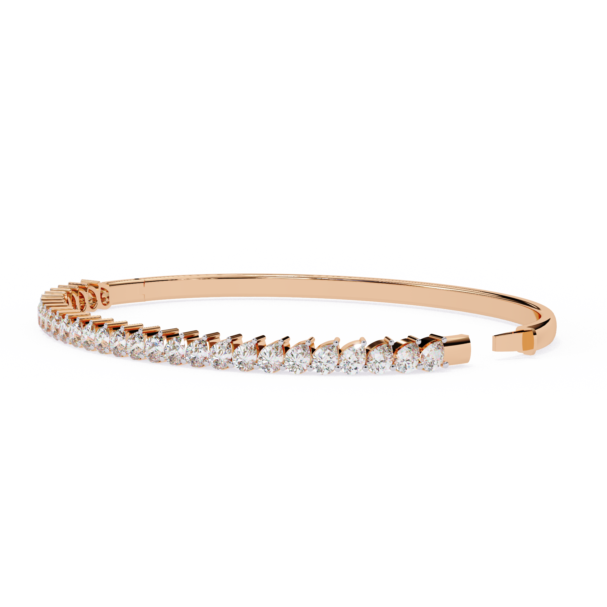 Mira Diamond Bracelet | 18k Solid Gold | Lab Diamond| Half Eternity| Bangle Bracelet