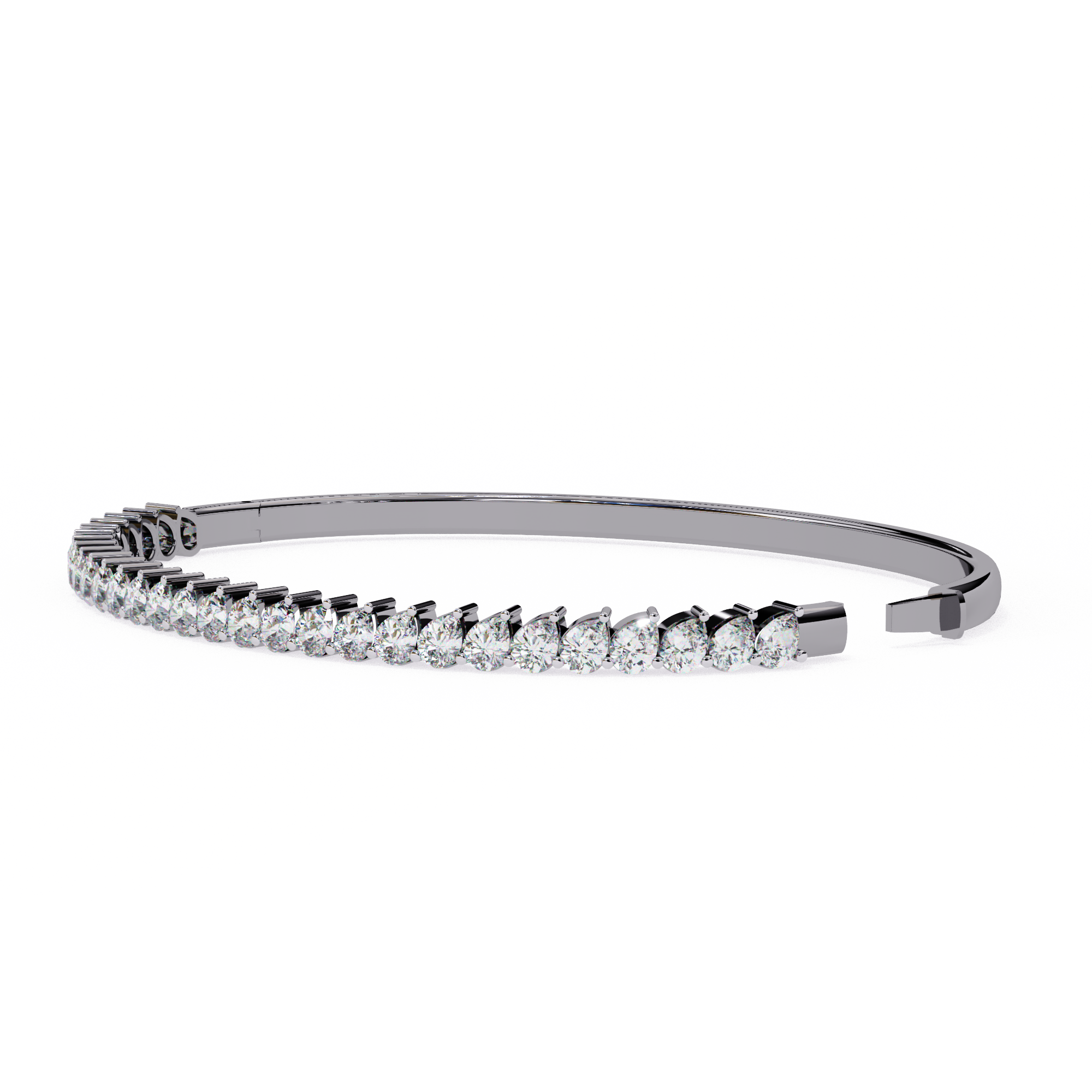 Mira Diamond Bracelet | 18k Solid Gold | Lab Diamond| Half Eternity| Bangle Bracelet
