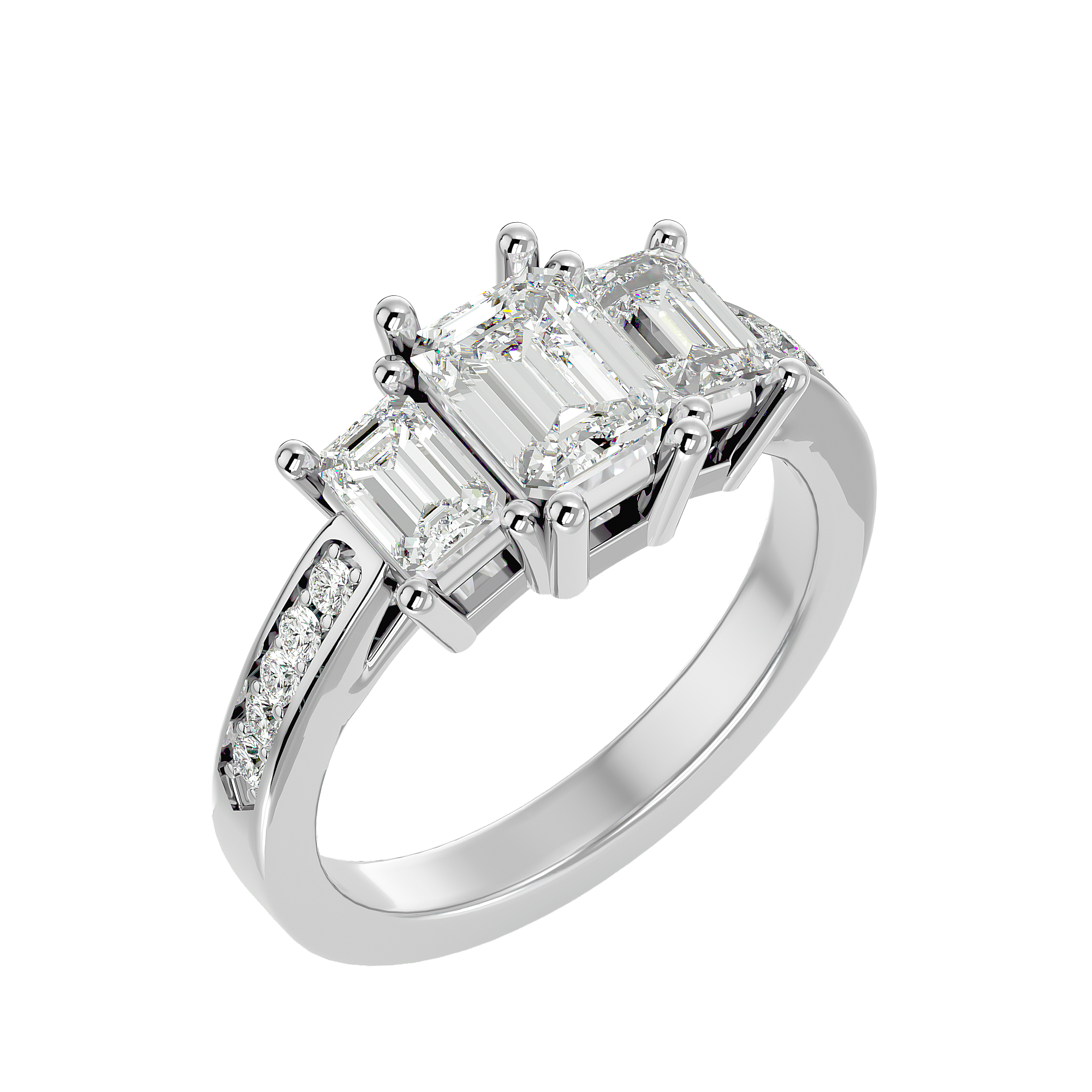 Evangeline Diamond Three Stone Ring