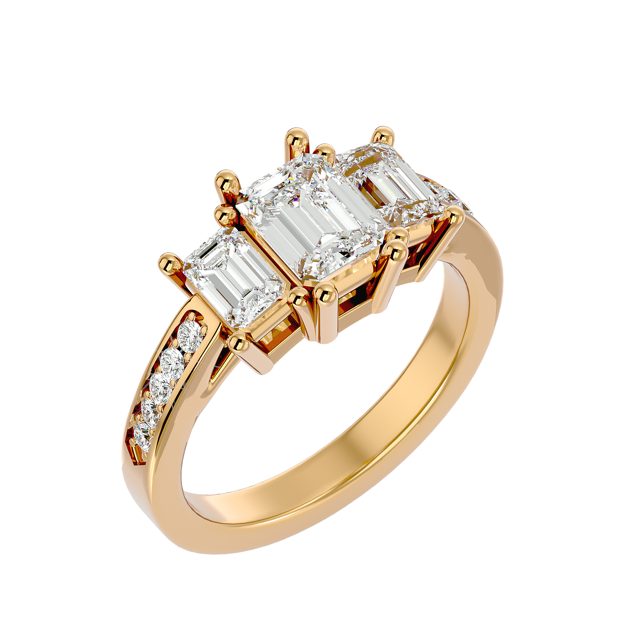 Evangeline Diamond Three Stone Ring