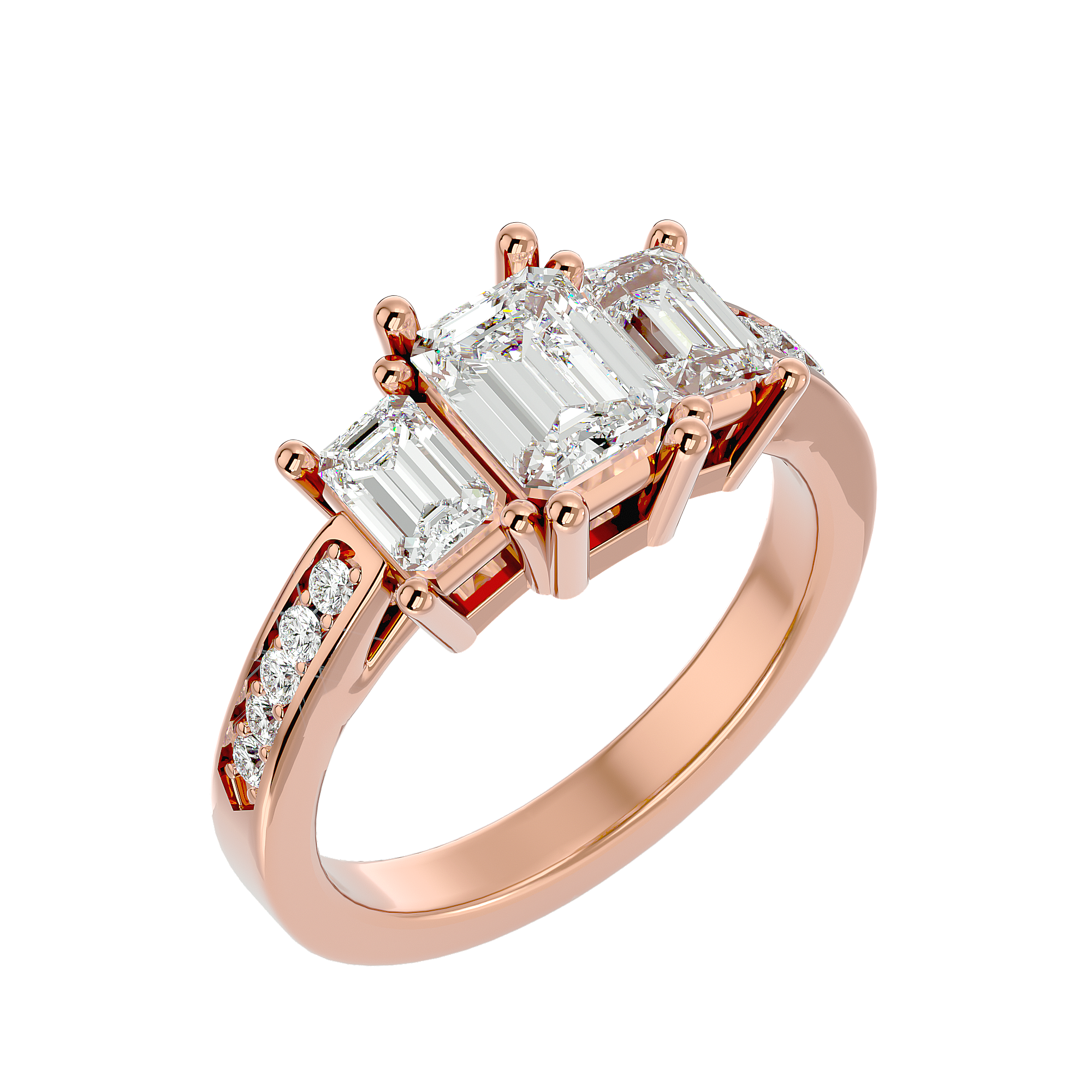 Evangeline Diamond Three Stone Ring