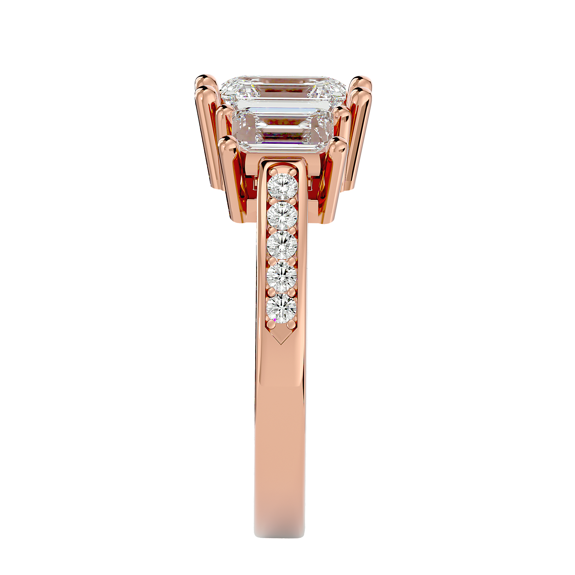 Evangeline Diamond Three Stone Ring